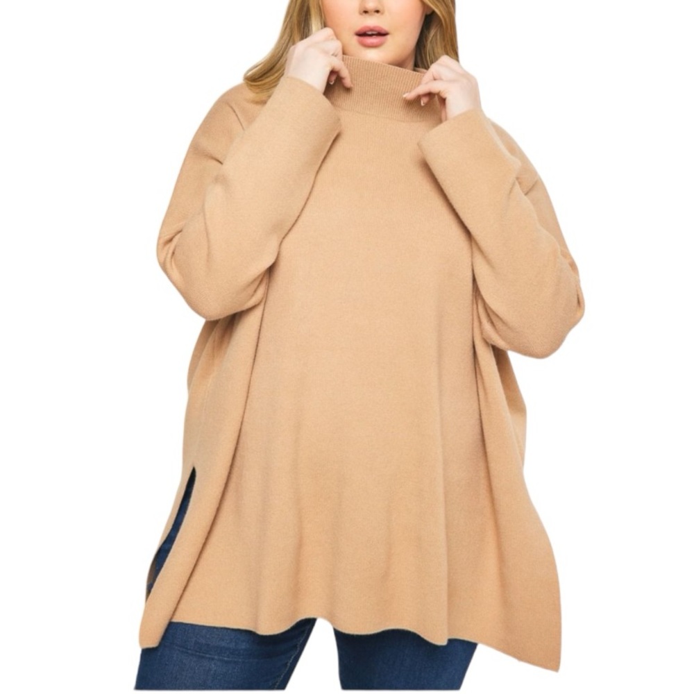 Entro Mock Neck Long Sleeve Lightweight Pullover Sweater Top